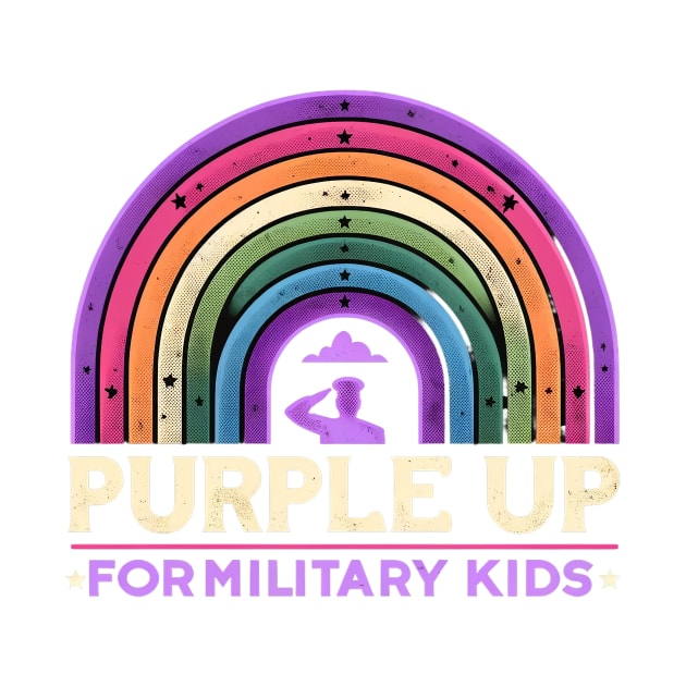 Purple Up For Military Kids Rainbow Silhouette by ThatVibe