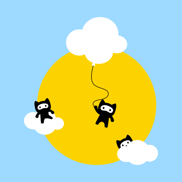 Ninja cats in the sky by EuGeniaArt