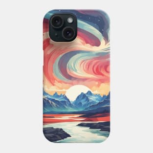 Canadian Landscape Aurora Boreal Vintage Poster Tourism Phone Case