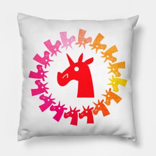 Color Me Red Unicorn Pillow