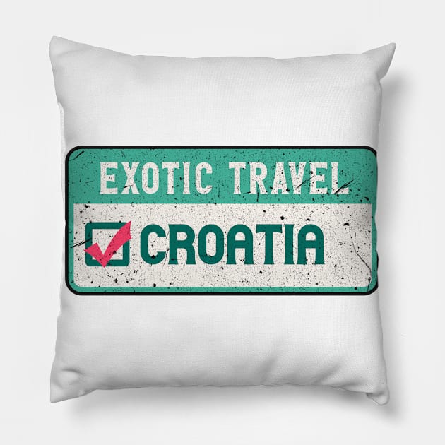 Croatia travel list Pillow by SerenityByAlex