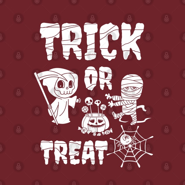 Trick or treat, cute grim reaper, cute mummy, Halloween by HelenGie