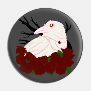 Albino Raven Pin