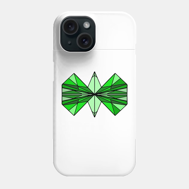 Emerald geometrical butterfly Phone Case by MakiArts