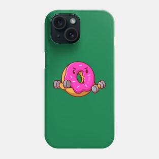 Cute Doughnut Lifting Barbell Cartoon Phone Case