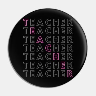 Teacher Grid Word Art Pin