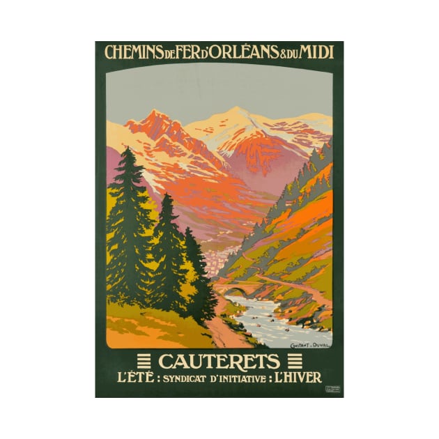 Cauterets France - Vintage French Travel Poster Design by Naves