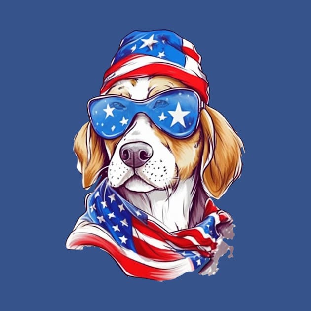 Cool Patriotic Dog, 4th of July Design by PaperMoonGifts