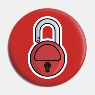 Padlock Secure Sticker vector illustration. Technology and safety objects icon concept. Symbol protection and secure. Cyber security digital data protection concept sticker design. Pin