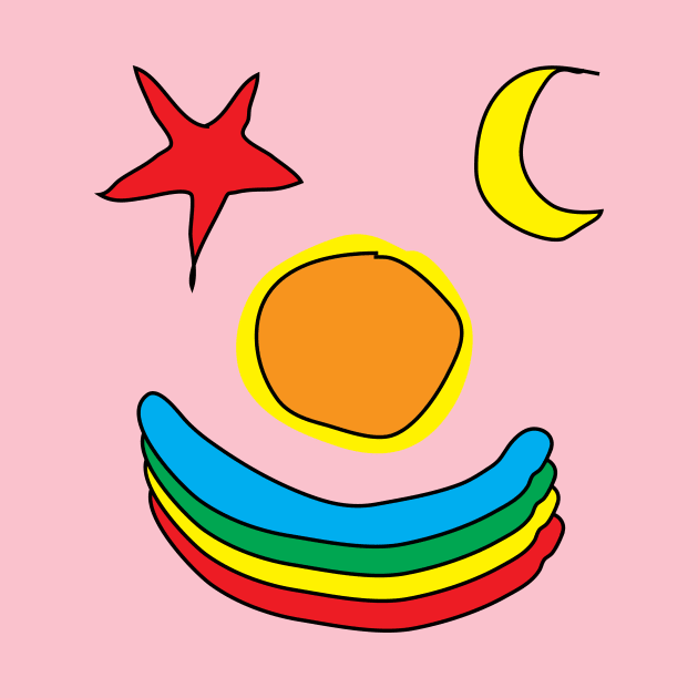 stars, moon, sun and rainbow by ARJUNO STORE