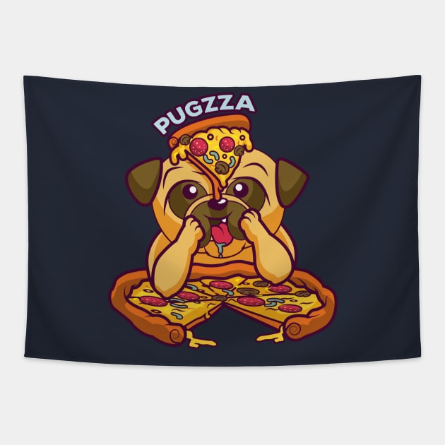 Pizza lover - Pug dog pizza shirt Tapestry by OutfittersAve