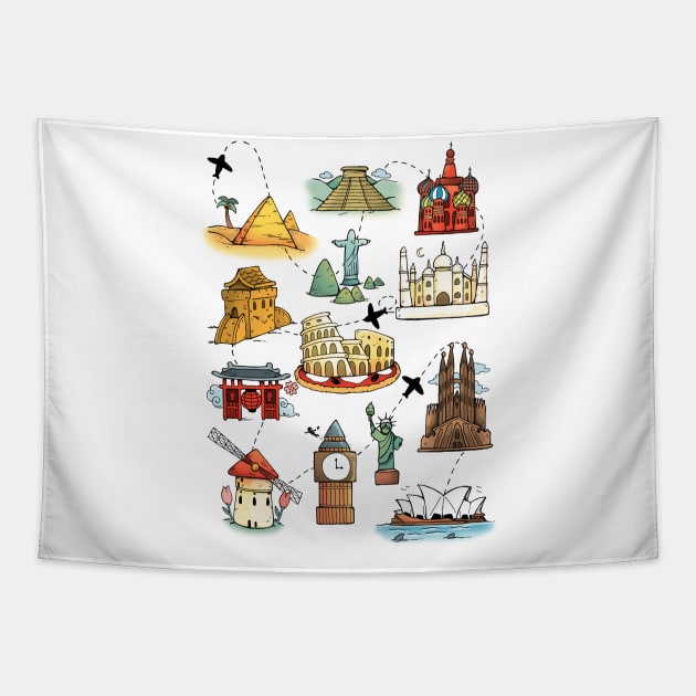 Around the World Tapestry by Vallina84