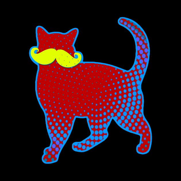 Trendy Mustache Cat by AlondraHanley