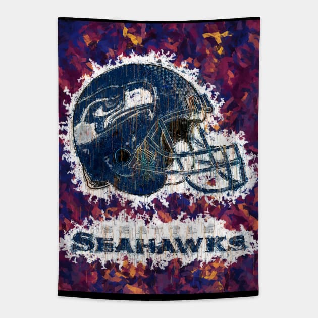 seahawks abstract Tapestry by PrintstaBee