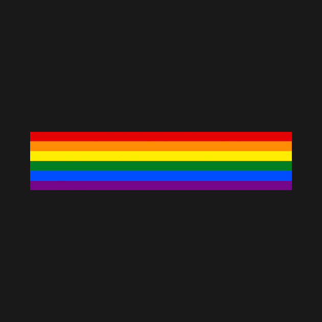 Gay Pride Flag Horizontal Stripe on Black by VernenInk