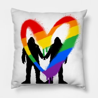 Diversity Pride Love Sasquatch Bigfoot Pair Pillow