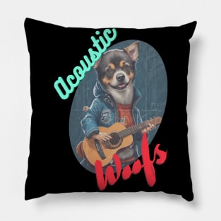 Dog Guitarist: "Acoustic Woofs" Pillow