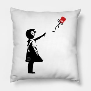 Girl with a chalkbag Pillow