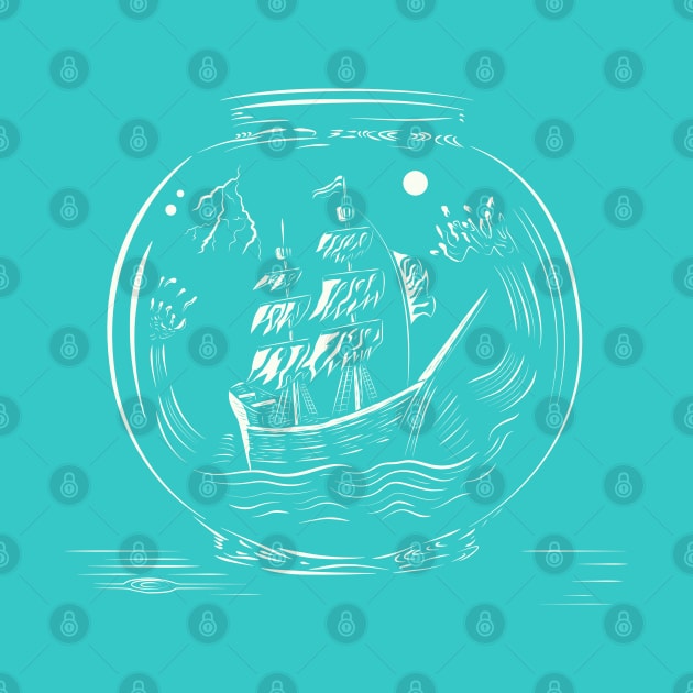 Pirate Ship in a Fish Bowl by BurchCreativeDesign