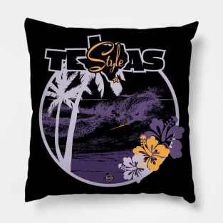 Texas Style Lone Surfer Purples Pillow