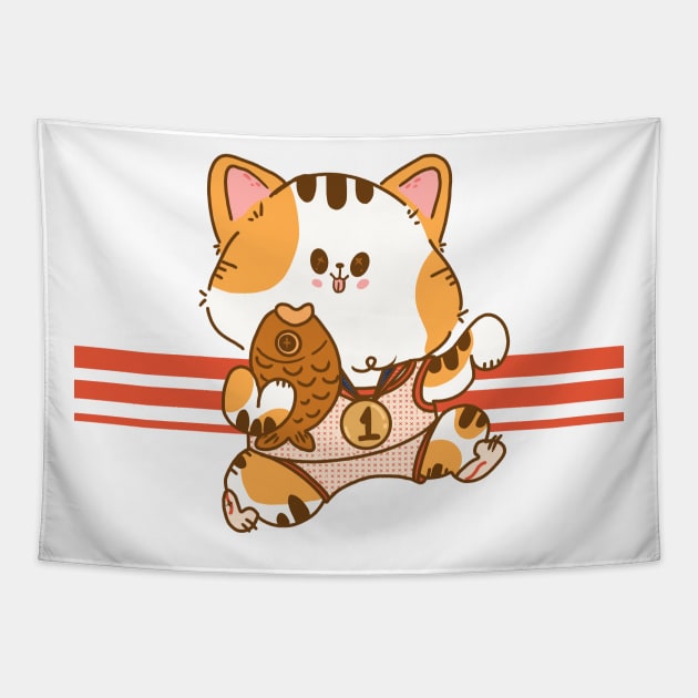 Maneki Neko Runner Tapestry by Fluffymafi