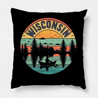 Wisconsin Travel Graphic Pillow