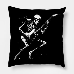 skeleton playing the guitar Pillow