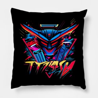 Retro Mecha Synthwave Pillow