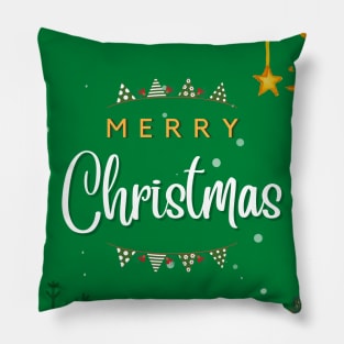 Merry Christmas - Green Xmas Pillow