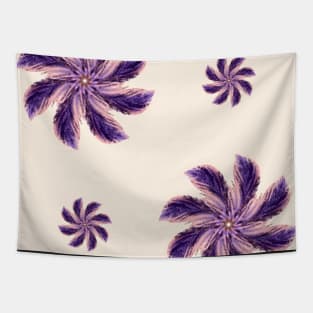 Floral pattern of pink and purple flowers - Scorpion grasses Tapestry