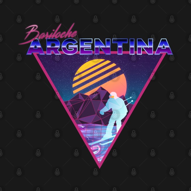 Retro Vaporwave Ski Mountain | Bariloche Argentina | Shirts, Stickers, and More! by KlehmInTime