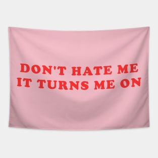 Don’t Hate Me It Turns Me On Funny Saying Tapestry