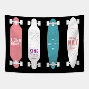 Longboard collection hand drawn / Longboard /Longboarder Gift Idea / Longboarding Present Longboard Tapestry