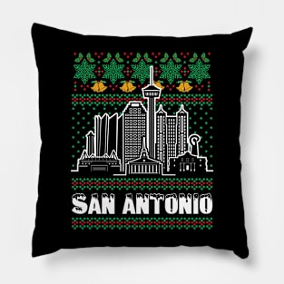 San Antonio Texas Ugly Christmas Pillow