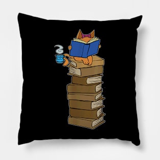 Books And Cats   Gift For Book Lovers & Cat Owners Pillow