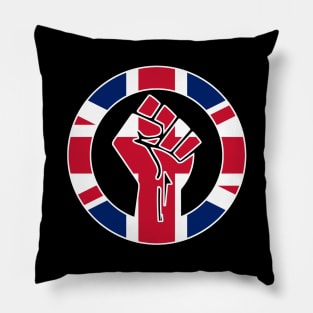 Black Lives Matter Fist Circled Flag United Kingdom Pillow