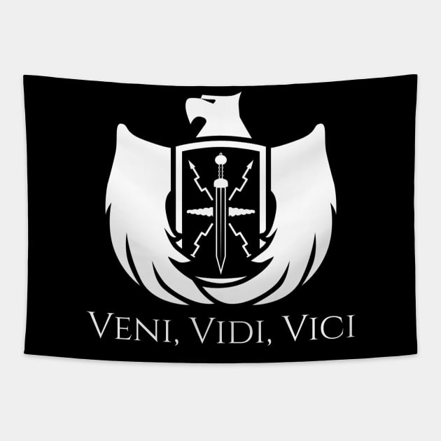 Veni Vidi Vici - Ancient Roman Legion Eagle Shield Tapestry by Styr Designs