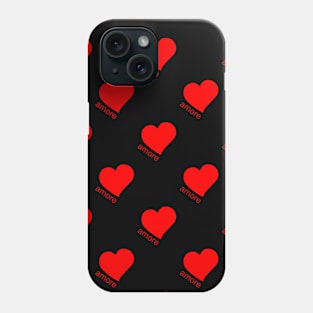 Hearts and words amore Phone Case