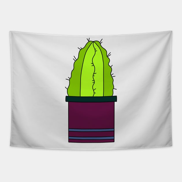 Cute Cactus Design #51: Purple Pot Cactus Tapestry by DreamCactus