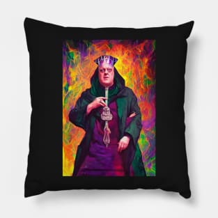 Cyberpunk Aleister Crowley The Great Beast of Thelema painted in a Surrealist and Impressionist style Pillow