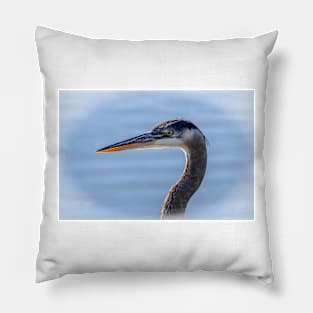 Great Blue Heron Portrait Pillow