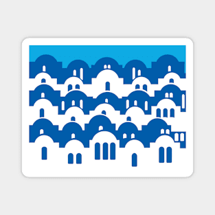 Mediterranean village stylized Magnet