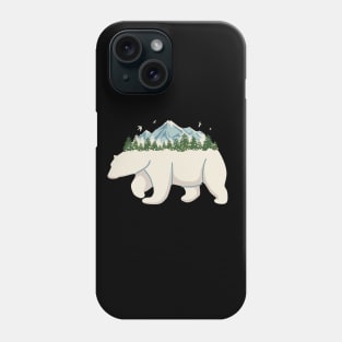 Polar bear mountain tree snow Phone Case