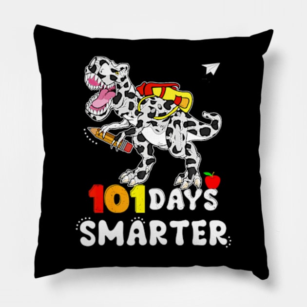 101 Days Smarter Dinosaur 100th Day Of School 100 Boys Kids Pillow by Daysy1