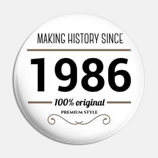 Making history since 1986 Pin