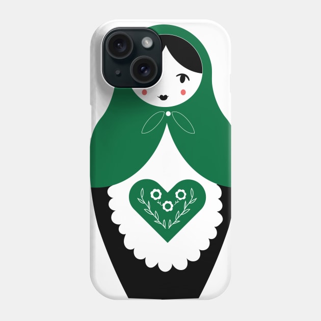 Matryoshka Nesting Doll, Green Phone Case by BeanstalkPrints