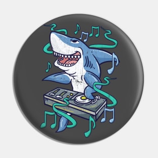 Funny Shark DJ Dance Music Pin