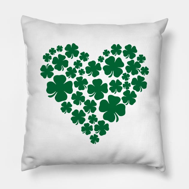 Shamrock Heart - St Paddys Pillow by Jerry After Young