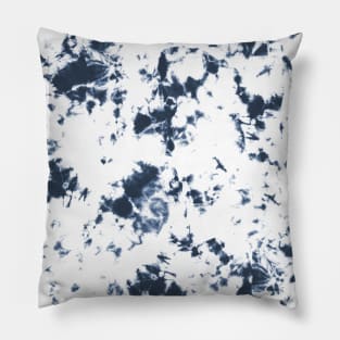 Navy blue and white Storm - Tie-Dye Shibori Texture Pillow