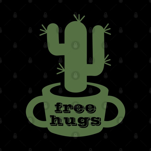 Free hugs cactus quote silhouette by Cute-Design